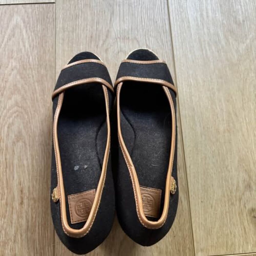 Black Tory Burch Wedge Espadrilles